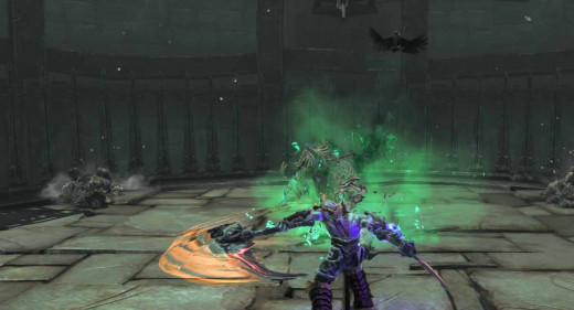 Darksiders 2 Get the First Soul by defeating the monsters at the top of the tower.