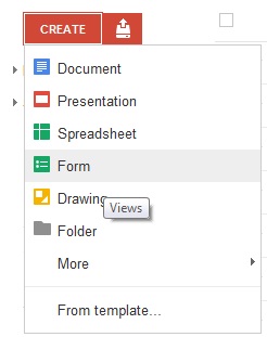 How to create new form in Google Drive