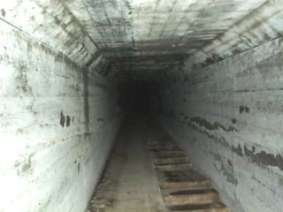 The infamous "death tunnel". This was first used as easy access from the bottom of the hill for employees during cold weather. But as deaths began occuring more frequently,it became a tunnel used to cart the dead away from the living.