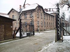 The infamous Auschwitz Entrance: "Arbeit macht Frei"