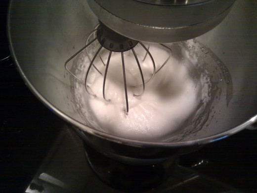 Whisk until you have stiff peaks...but don't overbeat! 