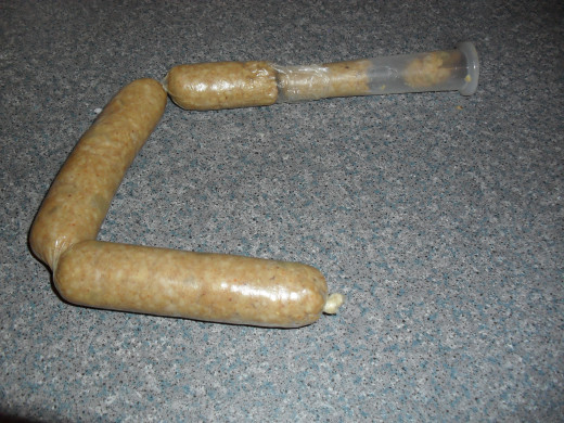 Sausage stuffing through a tube