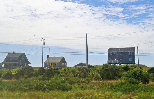 Typical Cape Cod cottages for rent along the dunes
