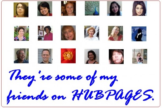 Randomly selected HubPages profile photos from my followers (Painted by Travel Man)