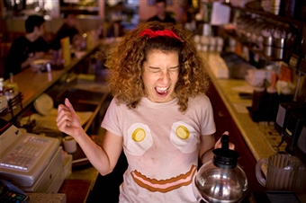 "That jerk at table six is driving me nuts with his sexual-remarks."