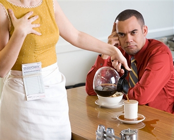 Drinking coffee all night and NOT tipping.