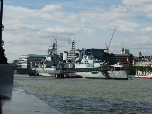The HMS Belfast - not a great photo but it was very hard to get a good shot without taking it from quite far away!