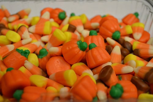 Candy corn and cream pumpkins