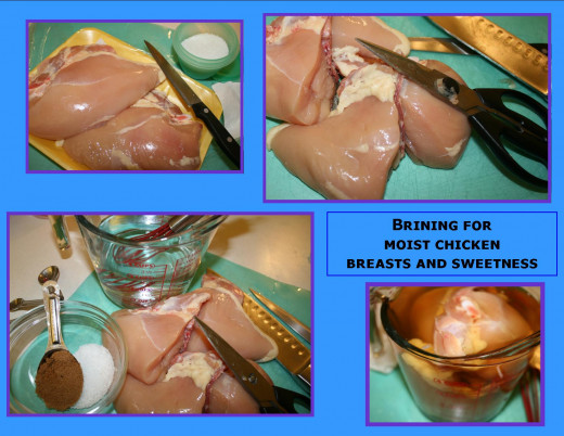 Brine will assure moist chicken breasts