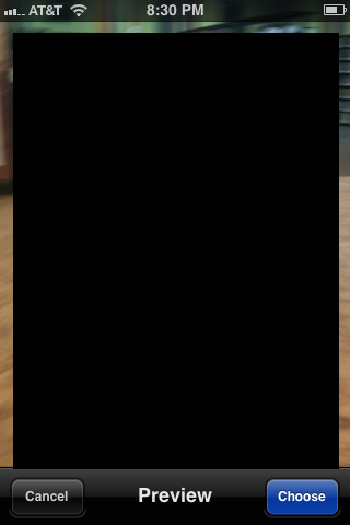Tap the blue "Choose" button in the lower right corner.