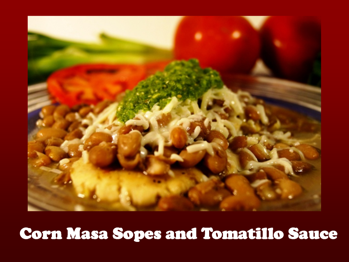 Corn Masa Sopes and Tomatillo Sauce