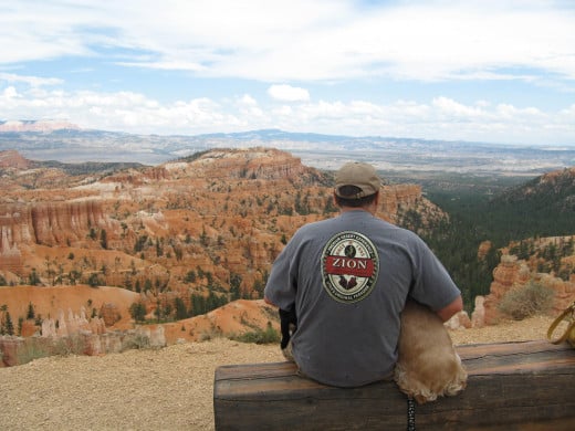 Sammy with Dad taking a look at Bryce Canyon about 2 months before he passed away.