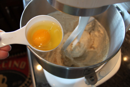 Add 2 eggs.