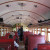 Inside the steel car of the steam train, New Zealand.