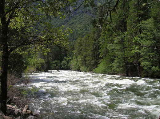 River rapids similar to those in the story. This photo of the Yosemite River in California is by the Hubmaker.