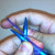 Draw the yarn to the left BETWEEN the two needles Draw the yarn to the left BETWEEN the two needles