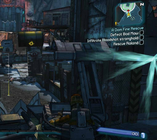 Borderlands 2 Launching A Dam Fine Rescue involves defeating Bad Maw.