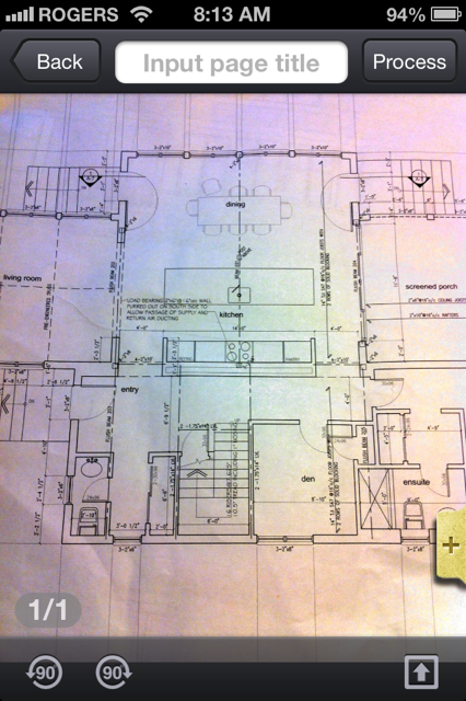 This is a photo one page of house plans I used the CamScanner for. 