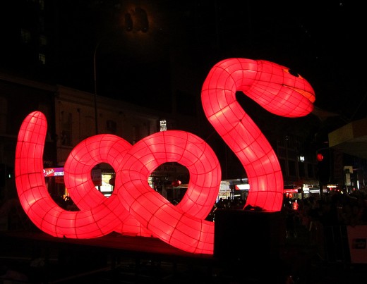 A parade to celebrate Chinese New Year of the Snake.