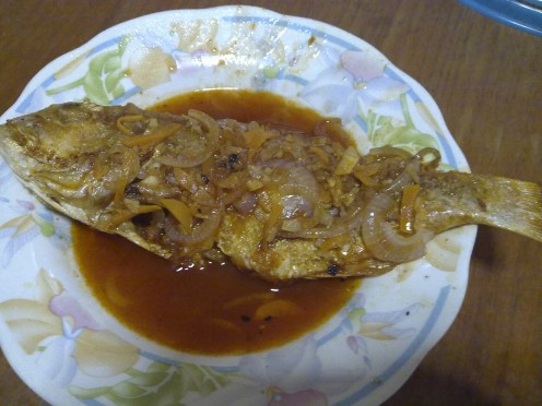 Red Fish with Sweet And Sour Sauce