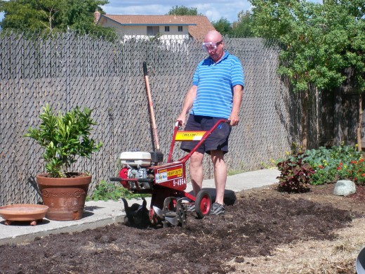 The beginning, Gary and the rototiller! 