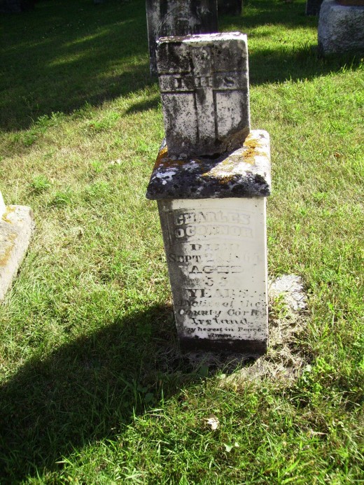 Grave of My Great-Great-Grandfather, Charles O'Connor (1810-1865) in Holy Japanese Martyr's Cemetery in Phillipsville, Ontario. 