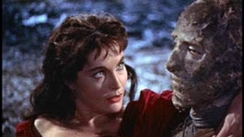 Yvonne Furneaux and Christopher Lee in The Mummy (1959)