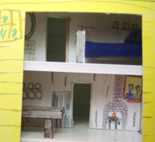 Cutaway revealing the inside of a house