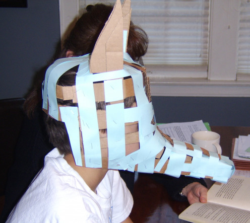 The mask in progress - test fitting