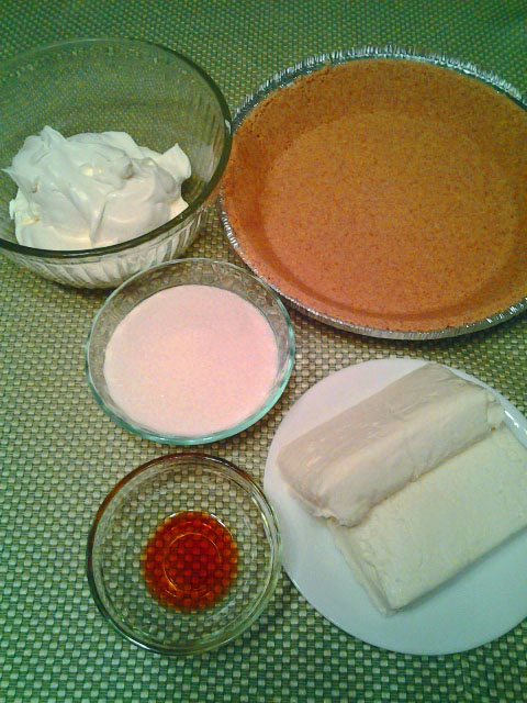 No Bake Cheesecake ingredients