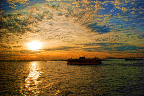 Staten Island Ferry at Sunset