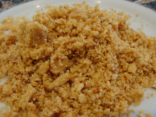 The blended almonds.