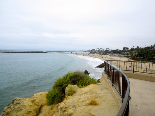 View of Corona Del Mar Beach from Inspiration Point.