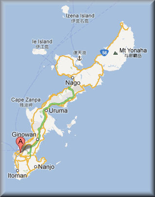 Approximate location of JOFF, north of the capital city of Naha