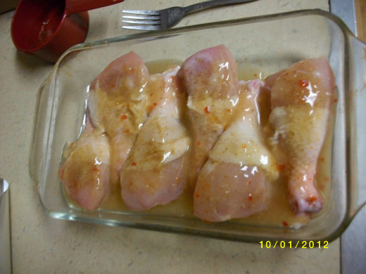 Marinade soaking on Chicken