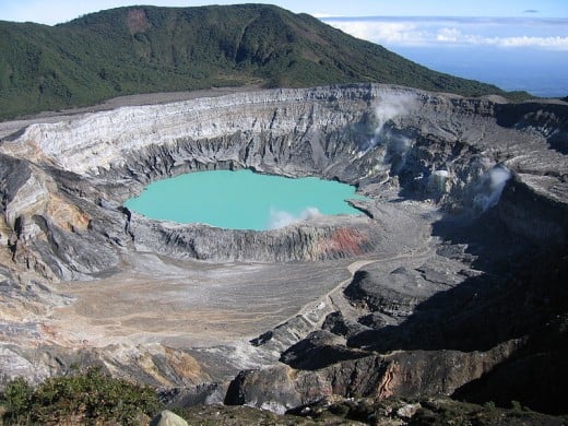 This photograph of the crater of Poás volcano in Costa Rica was taken by Peter Andersen on December 6, 2004.