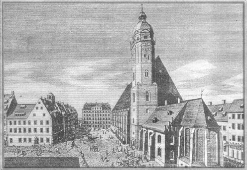 The Thomaskirche (St. Thomas Church) is a Lutheran church in Leipzig, Germany. It is most famous as the place where Johann Sebastian Bach worked as a cantor, and where his remains currently lie.