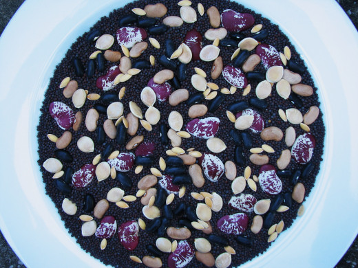 A collection of heirloom vegetable seeds.