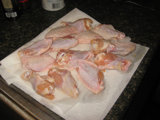Drain and salt wings before frying.