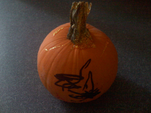 My son's decorated pumpkin
