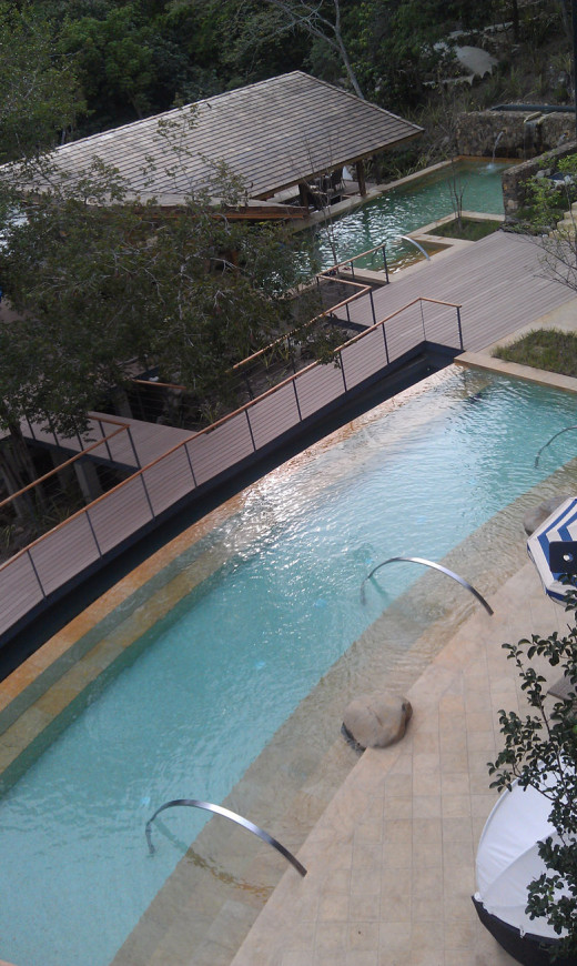 Two of the three pools.  There is another bar at the far end of the photo.