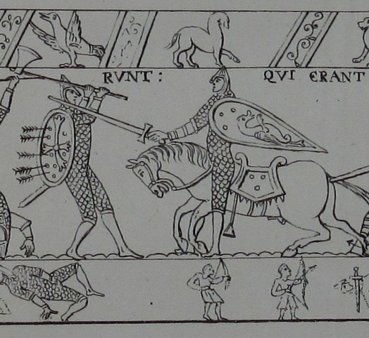 An English Huscarl fighting with a Danish battleaxe