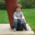 My grandson sitting on Chomsky's foot. My grandson sitting on Chomsky's foot.