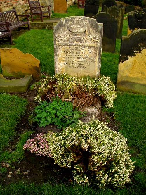 Anne Bronte's grave in Scarborough, England.
