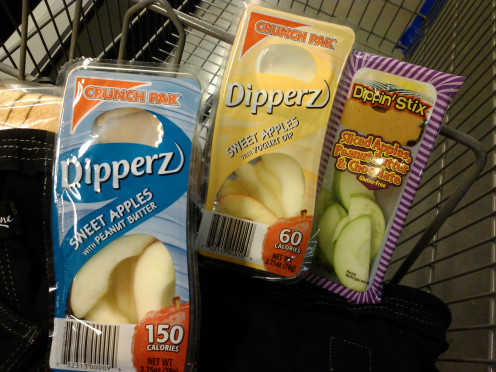 Fruits and dips are a super way to treat those little goblins arriving at your door on Halloween!  Be sure you use caution with peanut butter due to allergies!