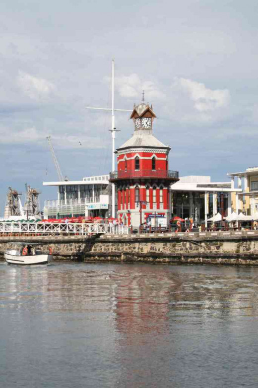 The famous Clock Tower in the V&A Waterfront, Cape Town.