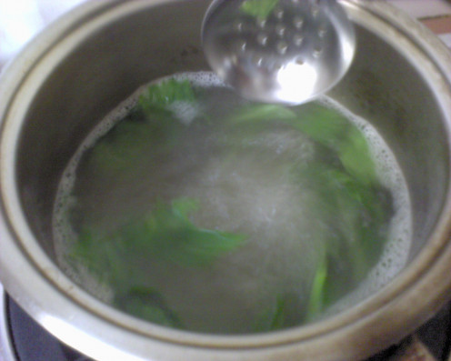 briefly boil vegetables