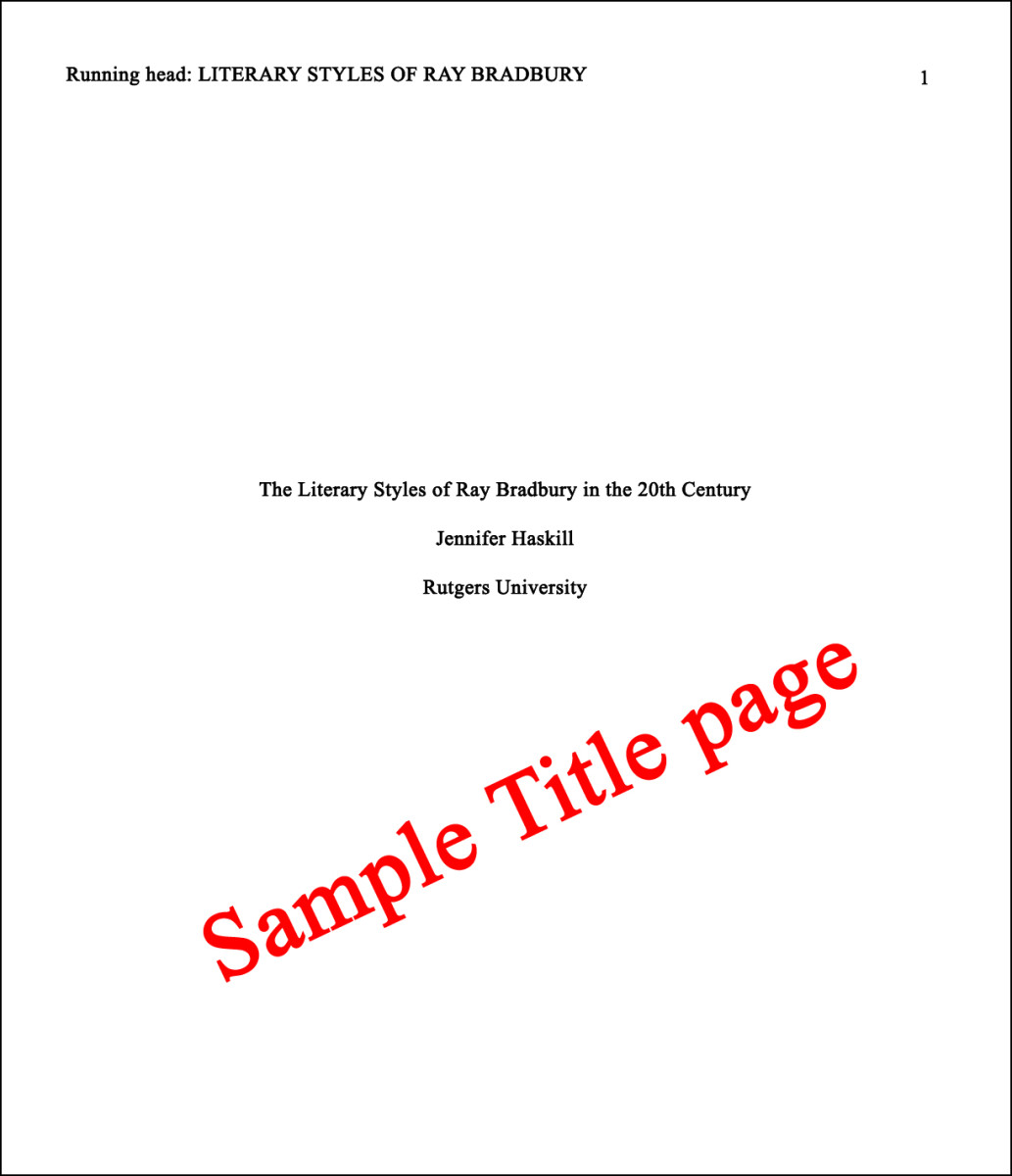 a cover page in apa format