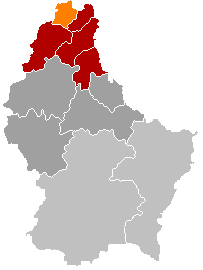 Map location of Troisvierges, Luxembourg