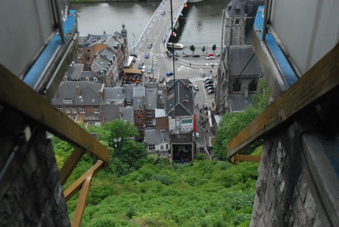 The cable car from Dinant's Citadel.